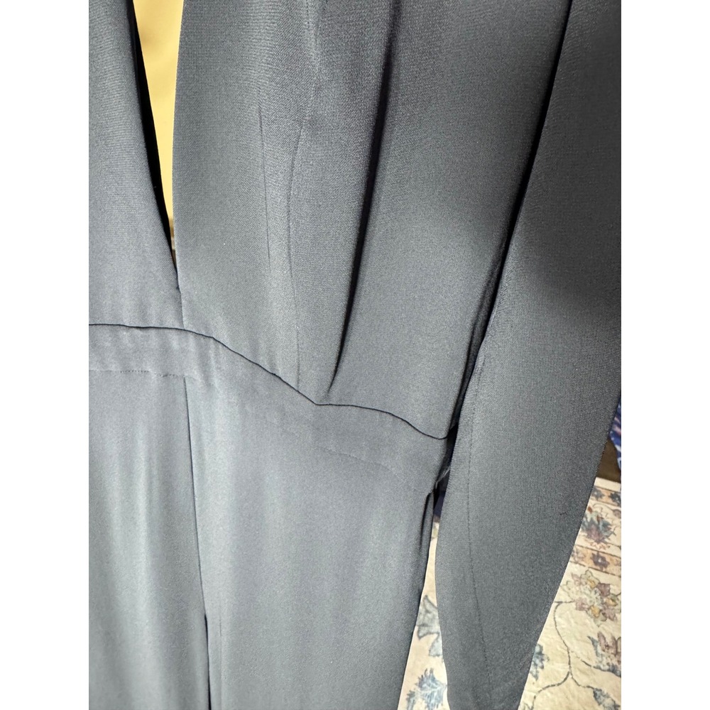 Michelle Mason Black Plunge Open Back Draped Jumpsuit Sz 4 Luxury Designer Rare - Picture 7 of 8
